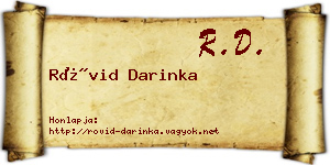 Rövid Darinka névjegykártya